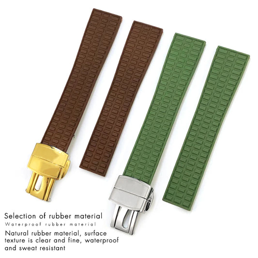 Natural Rubber Watchband for Patek PP Philippe Aquanaut 5067 5068 18mm 19mm Soft Silicone Colorful Watch Strap Women