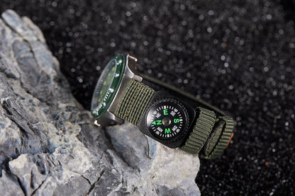 New Fashionable Minimalist Man Watch Luminous Canvas Strap Compass Mountaineering Watch Men's Quartz Watch relojes para hombres - BeeTrendyShop.COM
