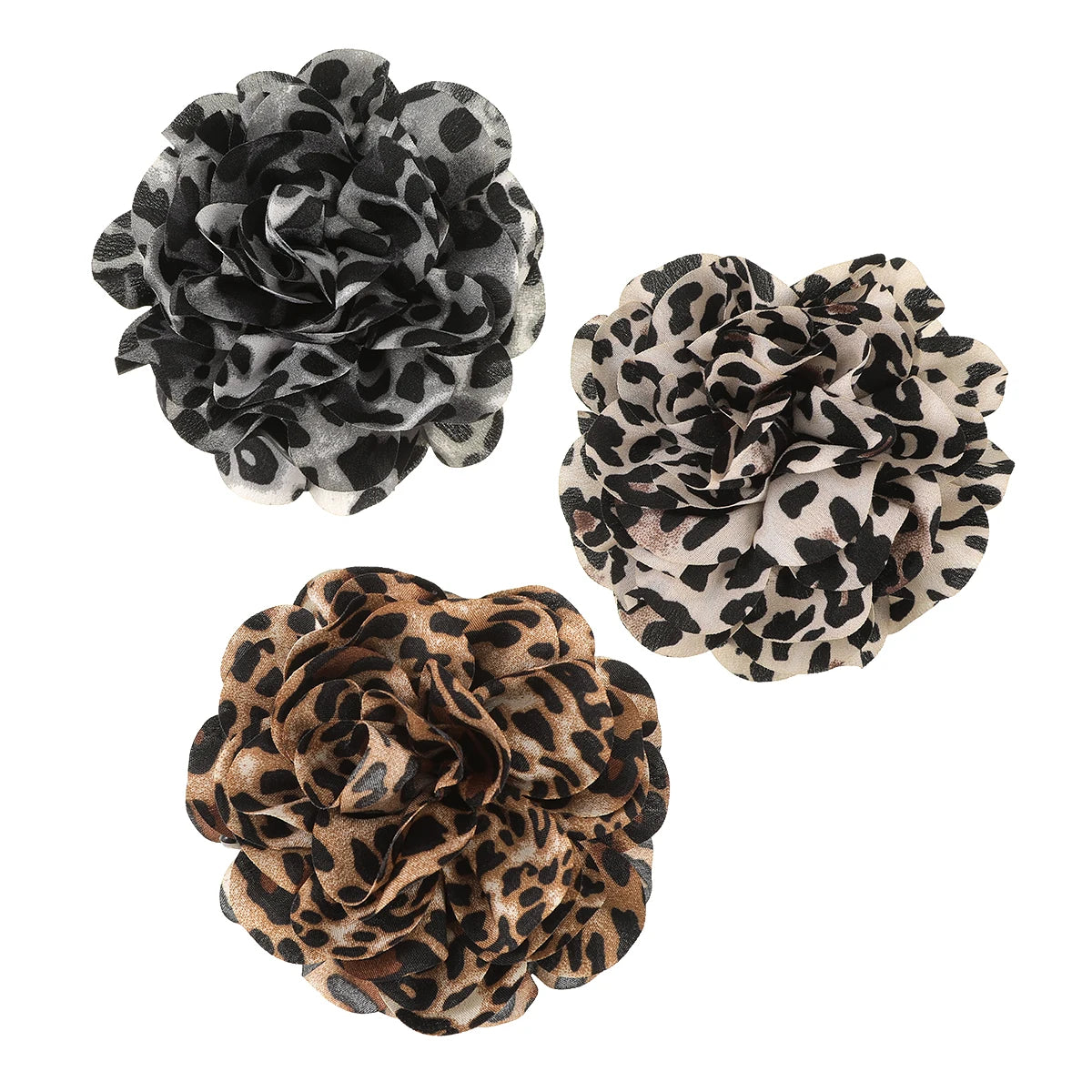 Leopard Print Flower Hair Claw Clip – Vintage Barrette for Women