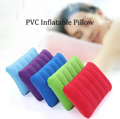 Inflatable Travel Pillow 47x30cm – Foldable Camping & Airplane Head Rest Cushion
