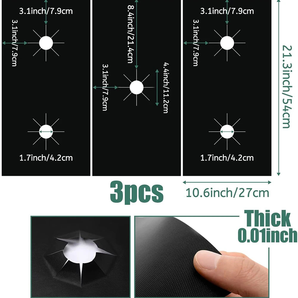 Gas Stove Protector Pads – 5-Hole Reusable Anti-Dirty Non-Stick Burner Cover Mat for Kitchen