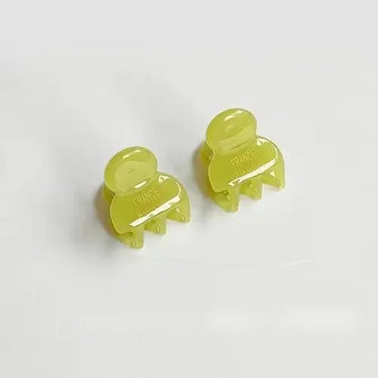 Mini 2cm Acetate Hair Claw Side Pins – Cute Hairpin Set for Girls & Women (2Pcs)
