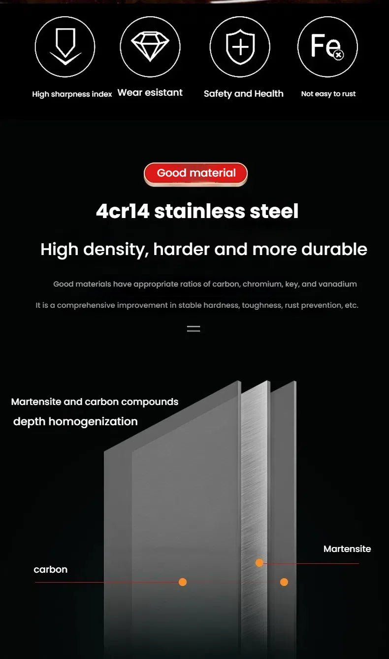 Forged Slaughter Boning Knife Stainless Steel Cleaver Knives for Meat Fruit Vegetables Wooden Handle Knife Kitchen Butcher Knife
