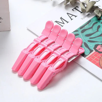 5Pcs Alligator Hair Clips – Plastic Barber Sectioning Clamps for Salon & Home