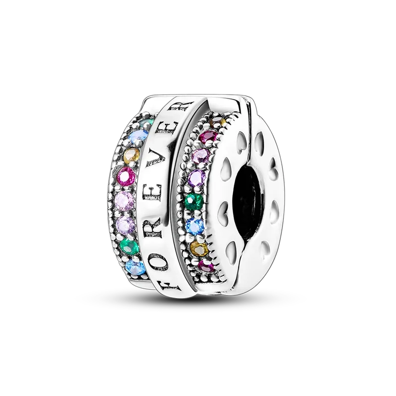 925 Sterling Silver Colorful Butterfly Cherry Flower Fashions Beads Clip Charm for Original DIY Bracelet Fine Jewellery