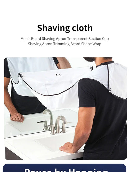 Men's Shaving Apron Beard Catcher Bib 110x70cm – Waterproof Cape with Suction Cups