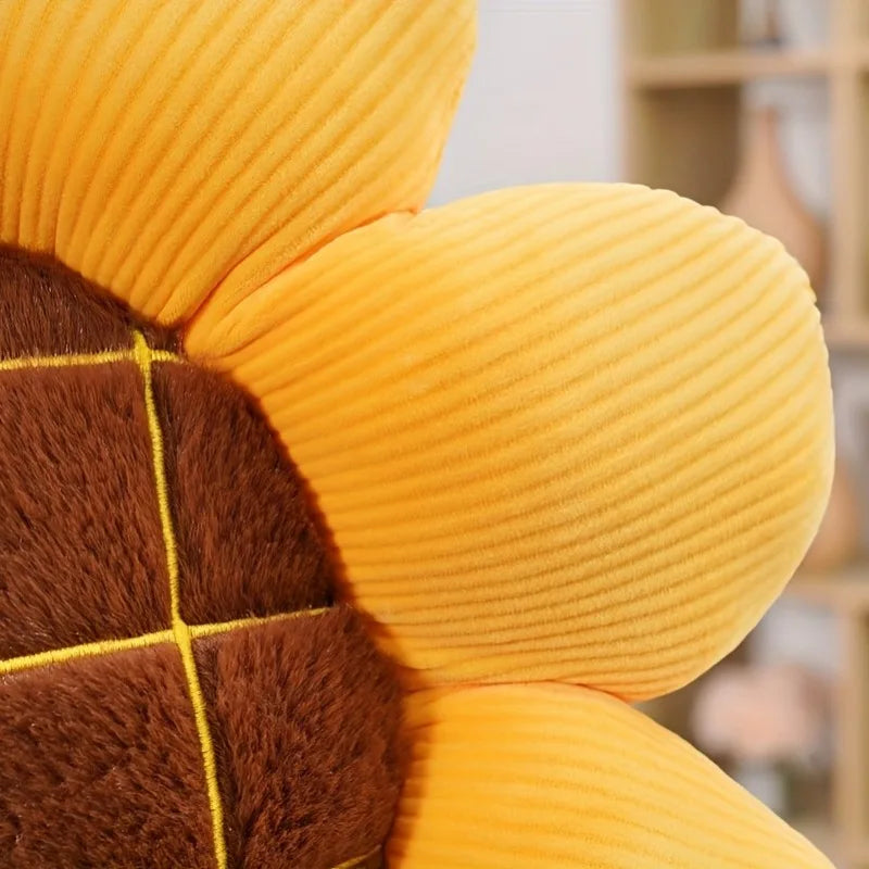Sunflower Plush Decorative Cushion – Soft Round Pillow for Sofa, Office & Car | 34, 40, 50 & 70cm
