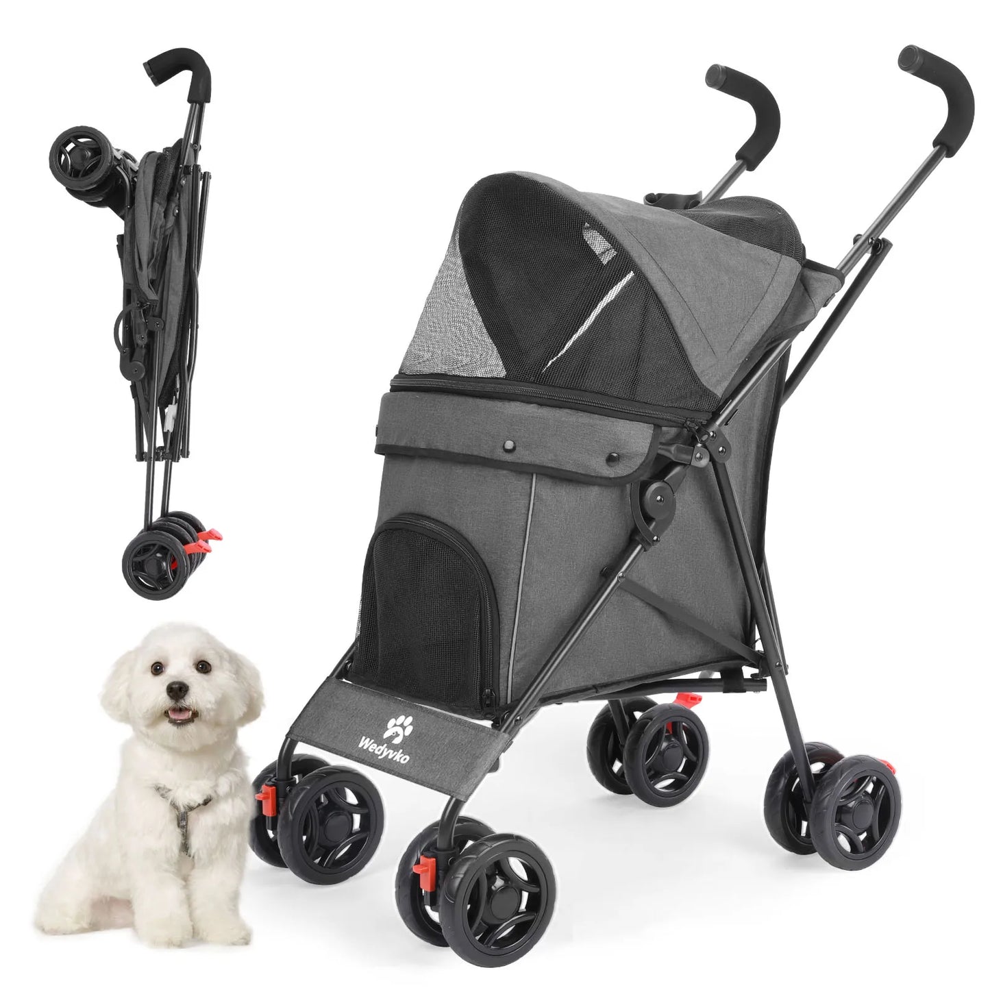 Portable Pet Stroller - Breathable Carrier for Small Dogs & Cats