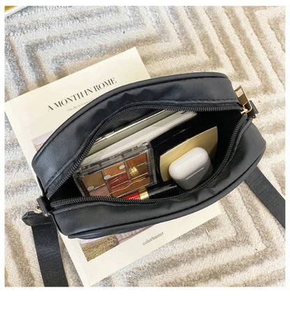 High quality women's PU rolling strip camera bag shoulder bag mobile phone bag casual crossbody bag - BeeTrendyShop.COM
