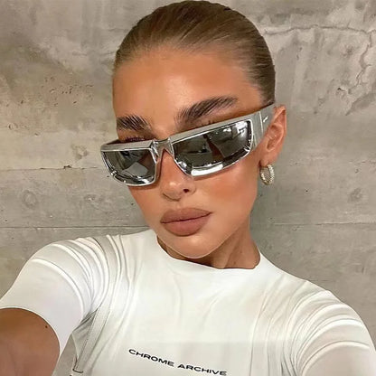 Futuristic Punk Sunglasses – UV400 Concave Shape Cool Style for Men & Women