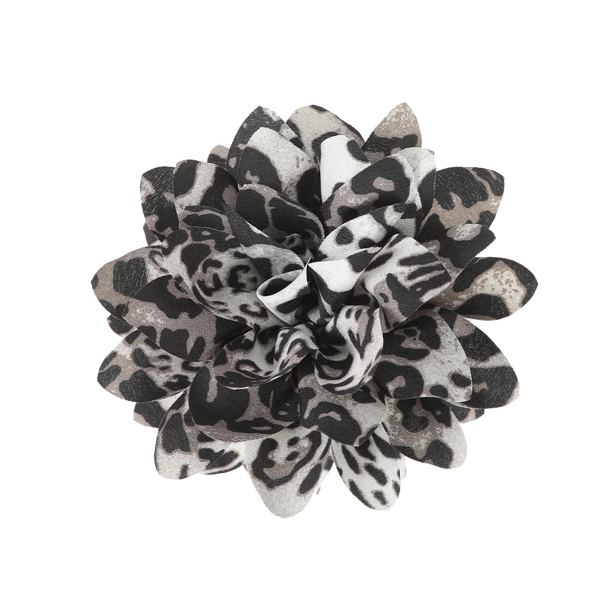 Leopard Print Flower Hair Claw Clip – Vintage Barrette for Women