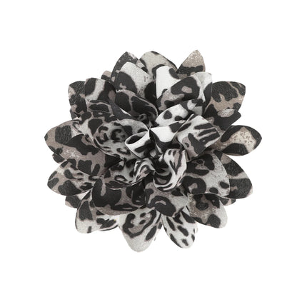Leopard Print Flower Hair Claw Clip – Vintage Barrette for Women