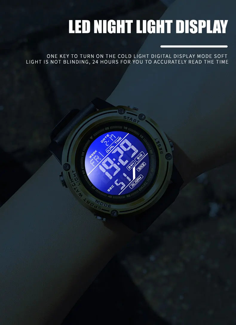 Digital Watches for Men  50m Waterproof  Sports Watches LED Big Dail Display Digital Stopwatch 8125 LED Watch Men's Wristwatches