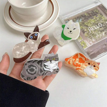 Cartoon Cat Hair Claw Clip – Cute Kids Hairpin for Girls (Party & School Gift)