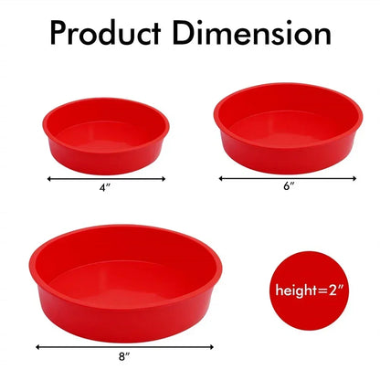 6-Piece Silicone Round Cake Mold Set 4 Inch – Non-Stick Reusable Baking Pans