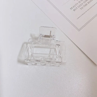 Small Square Acrylic Hair Claw Clip – Colorful Elegant Barrette for Women & Girls