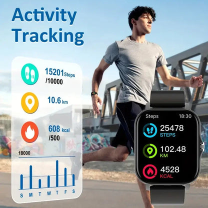 KESHUYOU Smartwatch – Bluetooth Call, Blood Oxygen & Blood Pressure Monitor, Holiday Gift