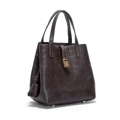 CH Large Capacity Handbag Luxury Brand Temperament Letter Print with Lock Design 2025 Trendy Women's Crossbody Bag - BeeTrendyShop.COM