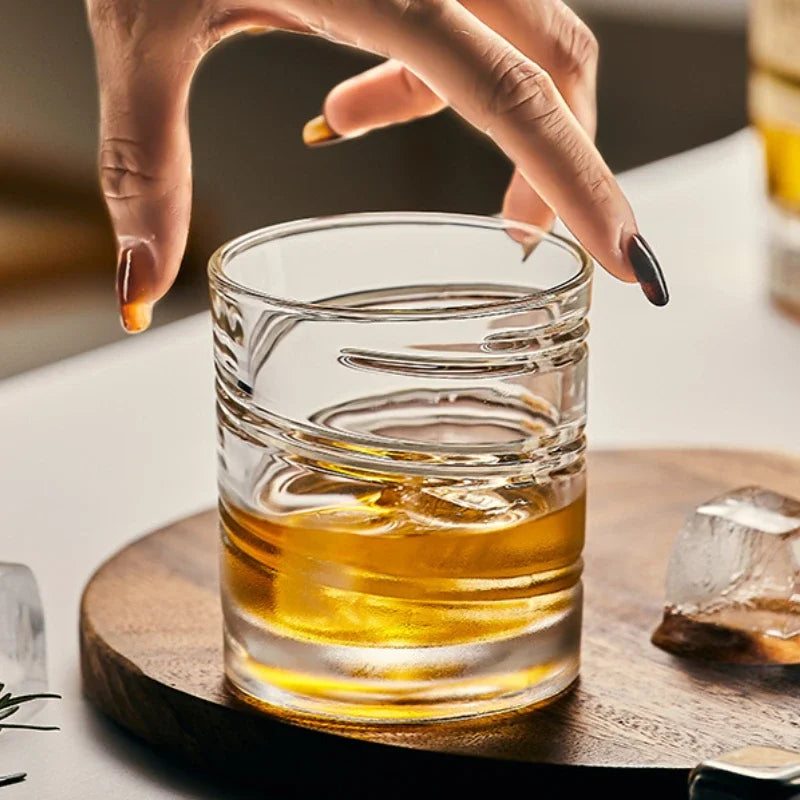 2pcs Vintage Transparent Drinking Glasses Set – Bar Cocktail & Whiskey Glasses