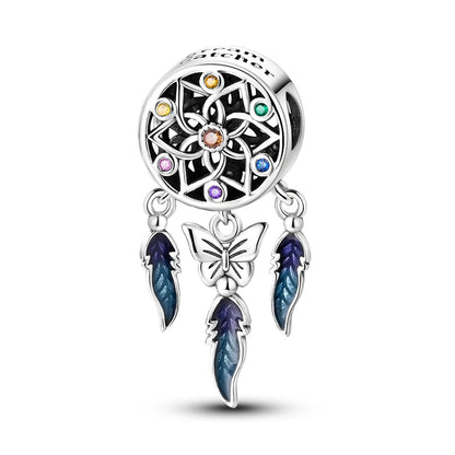 Silver Cute Animal Charm Bead – Penguin & Avocado Dangle Pendant for Bracelets