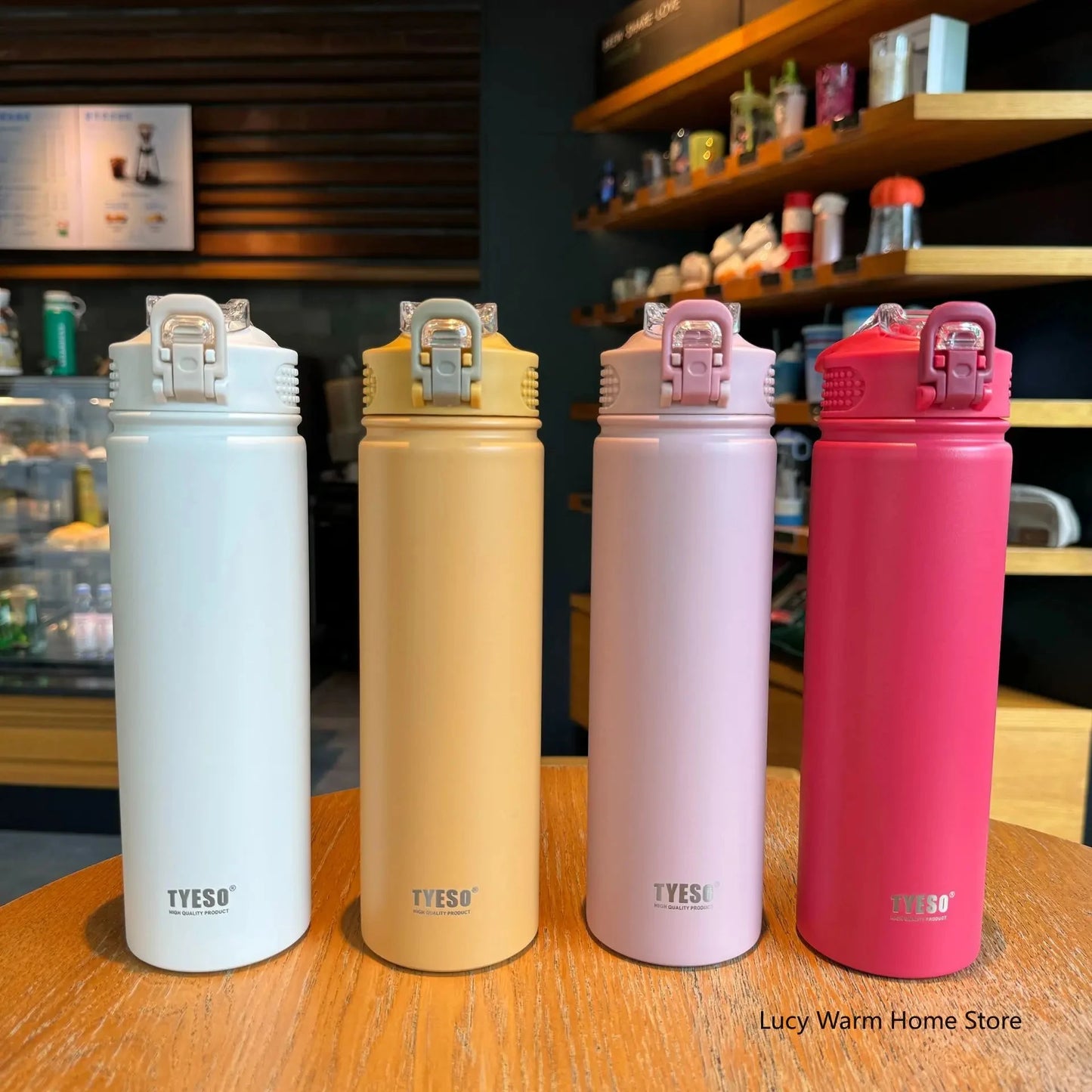 Thermal Water Bottle with Straw 600/750ML – Stainless Steel Hot & Cold Mug