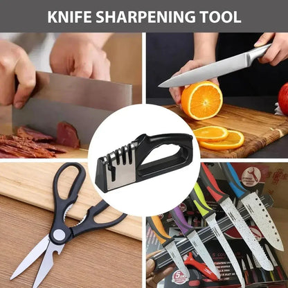 4-Segment Knife Sharpener – Multifunctional Portable Non-Slip Kitchen Sharpening Tool