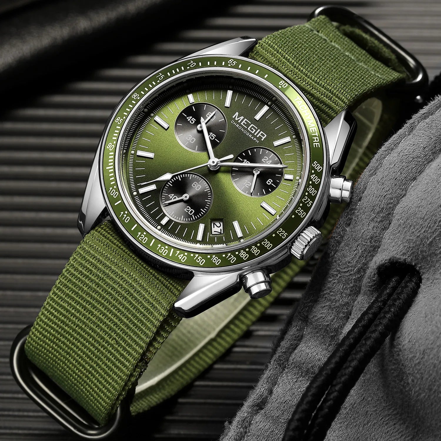 MEGIR Fashion Men Quartz Wristwatches Military Sport Watches Canvas Strap Waterproof Chronograph Clock Gift for Men Montre Homme - BeeTrendyShop.COM