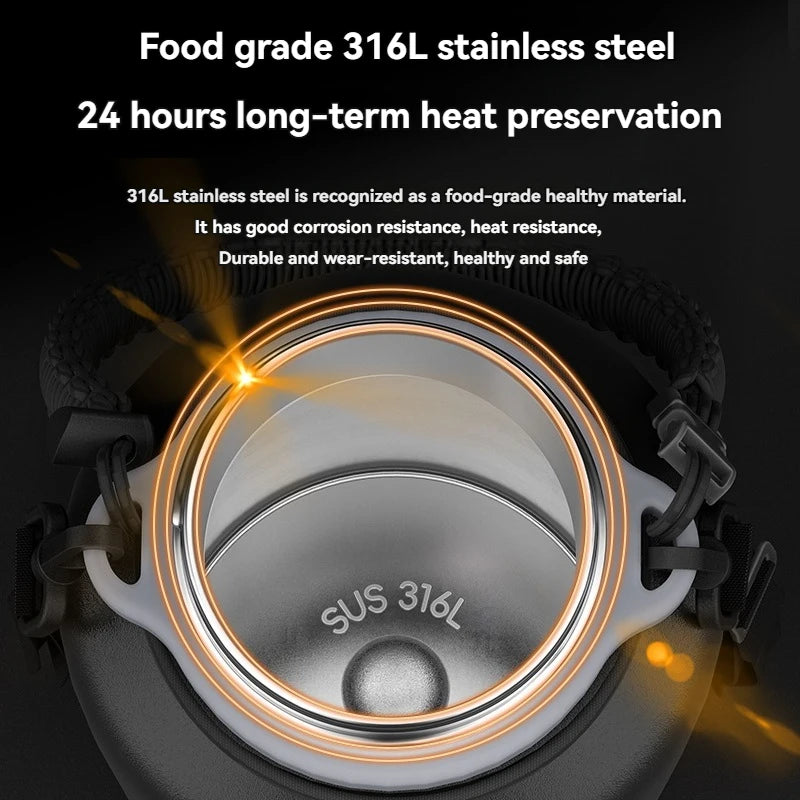 2.0L Stainless Steel Thermos Water Bottle – Vacuum Flask for Hot & Cold Gym & Travel