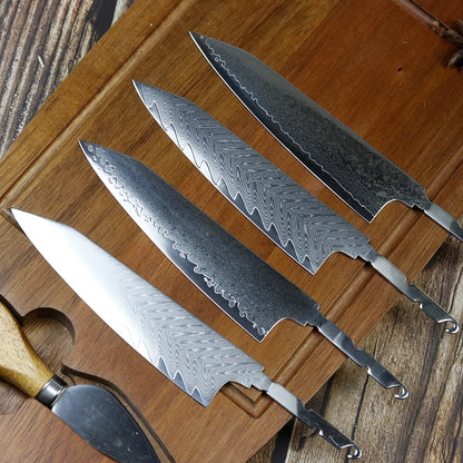 DIY VG10 Damascus Steel Knife Blank – Sharp Chef & Utility Knife Making Material