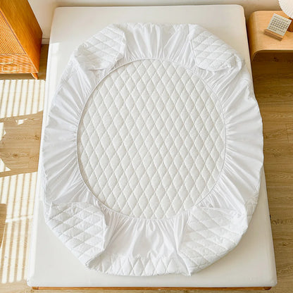 Waterproof Throw Mattress Cover Bed Fitted Sheet Mattress Protector Single/Double/140/160 Muti Size  Gray/White - BeeTrendyShop.COM
