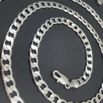 925 Sterling Silver Face Chain Necklace – 2mm to 12mm Widths, Unisex Fine Jewelry