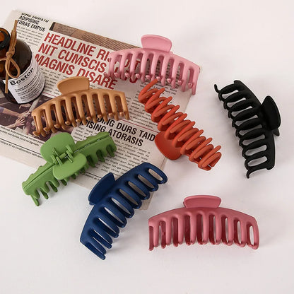Large Geometric Hair Claw Clip Set – Cross Matte French Hairgrip for Women (1/2/4/6Pcs)