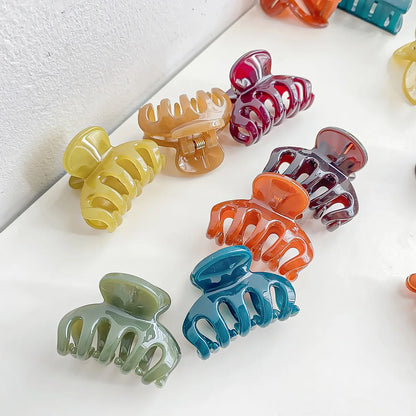 Mini Jelly Color Hair Claw Clip – Geometric Acrylic Shark Clip for Women & Girls