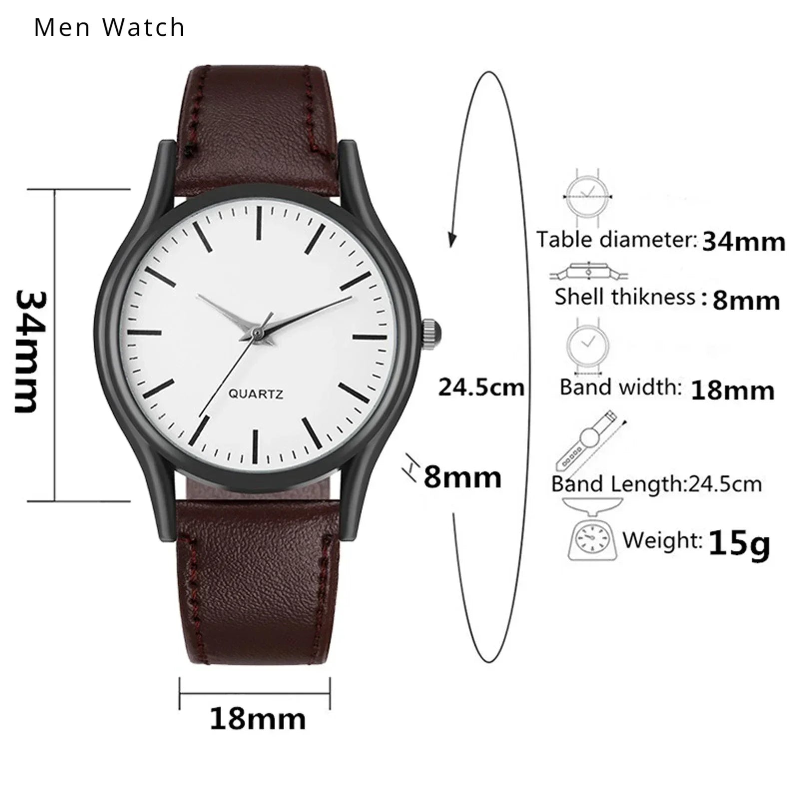 Watches for Men Reloj Hombre Fashion Retro Business Hand Watch Leather Watches Quartz Wristwatch Clock Gift Relogios Masculino - BeeTrendyShop.COM