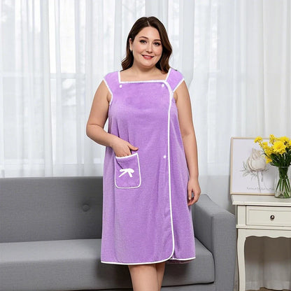 Womens Wearable Bath Towel 90x150cm – Fast-Dry Bathrobe Wrap for Beach, Spa & Gym