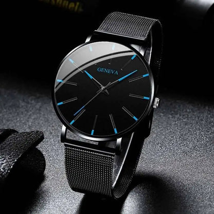 Fashion Ultra Thin Men’s Business Watches Simple Mesh Band Quartz Wristwatch Casual Man Watch Reloj Hombre - BeeTrendyShop.COM