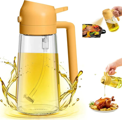 2-in-1 Kitchen Oil Sprayer & Brush – Glass Olive Oil Bottle with Anti-Leakage Design