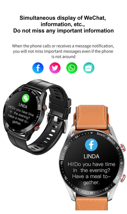 ECG+PPG Smartwatch – Laser Health Monitor, Blood Pressure, Bluetooth Call, Waterproof with Box