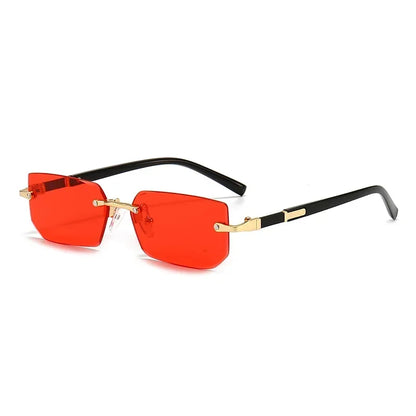 High Definition Blue Light Blocking Sunglasses – UV400 Rimless Square Eyewear