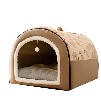 Extra Large Dog Bed - Winter Warm House-Style Bed with Removable Cover - BeeTrendyShop.COM
