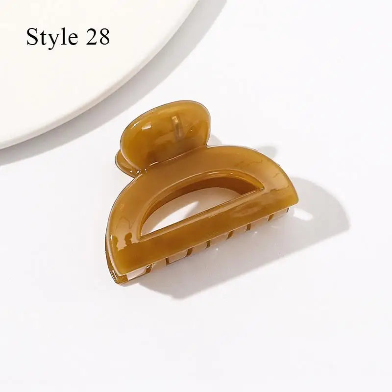 Mini Jelly Color Hair Claw Clip – Geometric Acrylic Shark Clip for Women & Girls