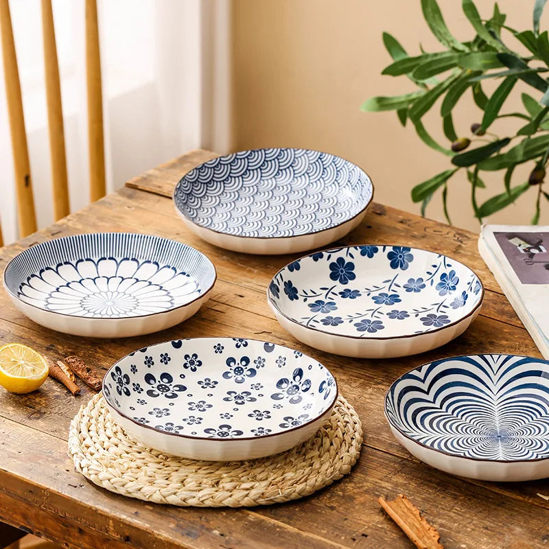 Japanese Ceramic Tableware Underglaze Color Dishes Rice Bowl