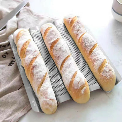 French Baguette Baking Pan – Non-Stick Wavy Bread Mold for Oven & Toaster