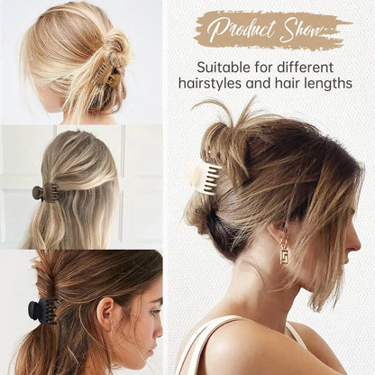 Small Hair Claw Clips with Double Row Teeth – Medium Hairpin Set for Thin Hair (4Pcs)