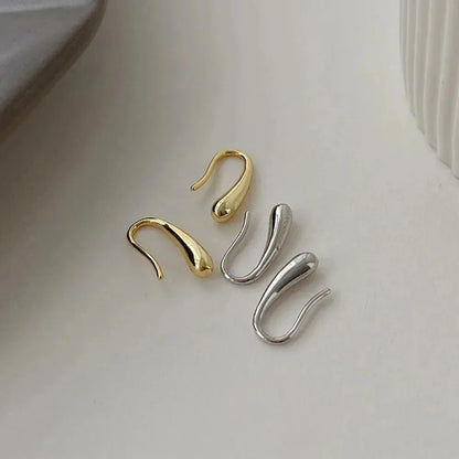 Silver Water Drop Stud Earrings – Simple Retro INS Jewelry for Women
