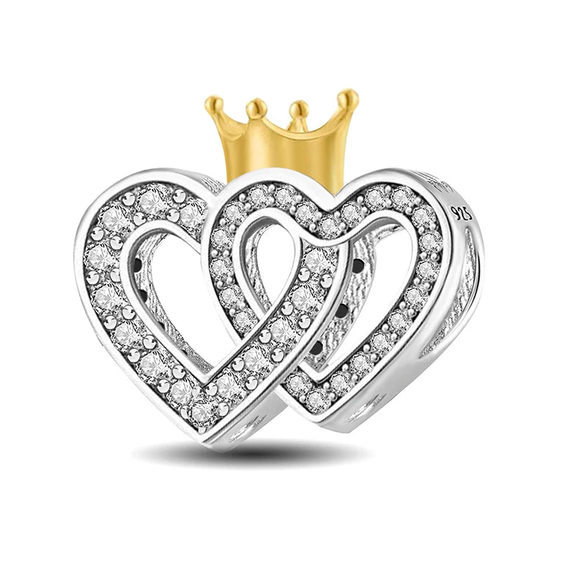 925 Sterling Silver Heart, Flower, Clover & Turtle Charm Bead – DIY Birthday Jewelry