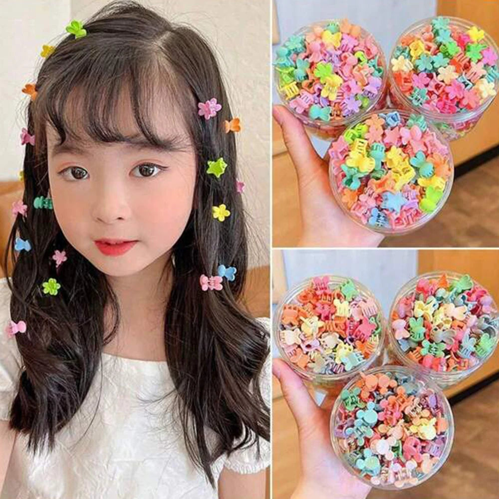 30Pcs Cute Mini Hair Claw Clips Set – Colorful Cartoon Hairpins for Girls & Kids