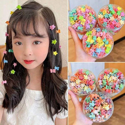 30Pcs Cute Mini Hair Claw Clips Set – Colorful Cartoon Hairpins for Girls & Kids