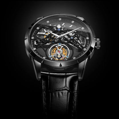 AESOP Flying Tourbillon Skeleton Mechanical Watch – Sapphire Mirror, Men's Luxury Timepiece