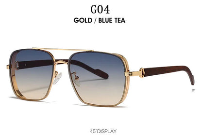 Luxury Vintage Steampunk Sunglasses – Wood Frame Polarized Photochromic Lenses